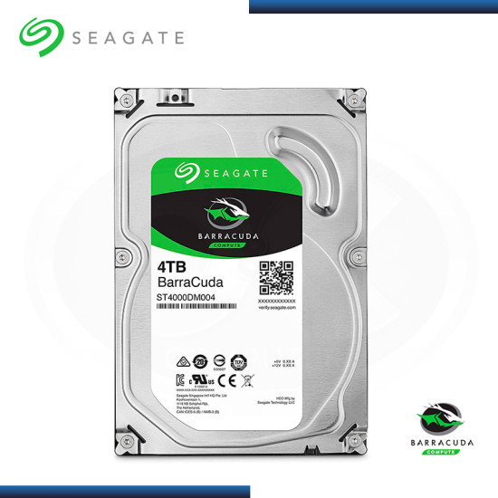 DISCO DURO 4TB SEAGATE BARRACUDA SATA3 FORMATO 3.5" (PN:ST4000DM004)