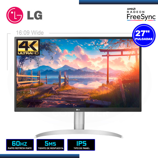 MONITOR LED 27" LG 27UP550N-W WHITE 3840x2160 HDMI DP 5MS/60Hz/FREESYNC