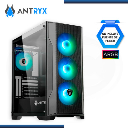CASE ANTRYX FX710 BLACK ARGB SIN FUENTE VIDRIO TEMPLADO USB 3.1 TIPO-C/USB 3.0/USB 2.0 (PN:AC-FX710K)