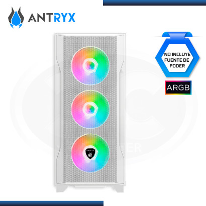 CASE ANTRYX FX710 WHITE ARGB SIN FUENTE VIDRIO TEMPLADO USB 3.1 TIPO-C/USB 3.0/USB 2.0 (PN:AC-FX710W)