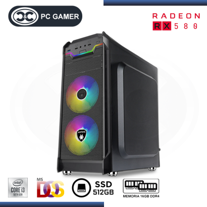 PC GAMER C&C : AMD RADEON RX 580/CORE INTEL i3 10105F/16GB DDR4/SSD 512GB/SIN SISTEMA (Ct.0-131895)