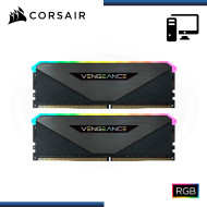 MEMORIA 16GB (2x8GB) DDR4 CORSAIR VENGEANCE RGB RT BLACK BUS 4000MHz OPTIMIZADO AMD RYZEN (PN:CMN16GX4M2Z4000C18)