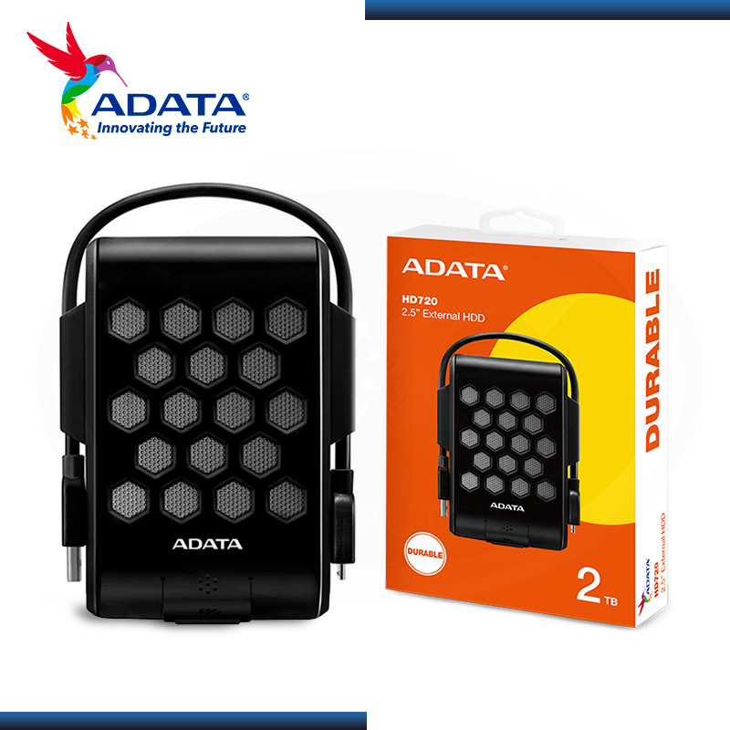 DISCO DURO 2TB EXTERNO ADATA HD720 BLACK USB 3.2 IMPERMEABLE (PN:AHD720-2TU31-CBK)