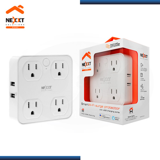 ENCHUFE INTELIGENTE WI-FI NEXXT HOME 220V 4 TOMAS + 4 PUERTOS USB (PN:NHP-T610)