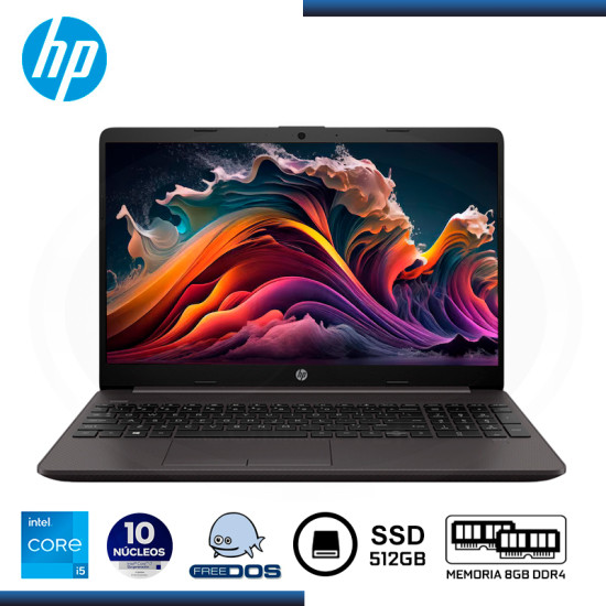 LAPTOP HP 250 G9 INTEL CI5-1235U 3.30GHZ/15.6"/8GB DDR4/SSD 512GB M.2/SIN SISTEMA OPERATIVO (PN:9S7D5AT)