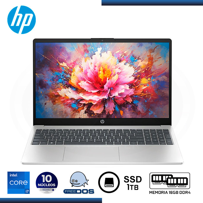 LAPTOP HP 250 G10 INTEL CI7-1355U 5.00GHZ/15.6"/16GB DDR4/SSD 1TB M.2/SIN SISTEMA OPERATIVO (PN:9S7D1LS)