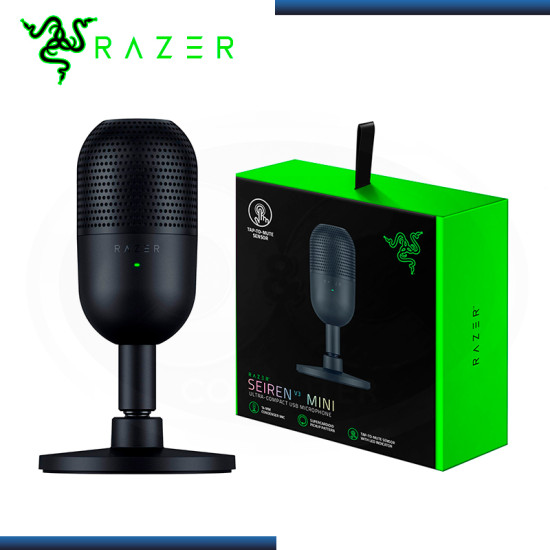 MICROFONO RAZER SEIREN V3 MINI BLACK STREAMING SUPERCARDIOIDE USB (PN:RZ19-05050100-R3U1)