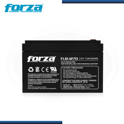 BATERIA FORZA FUB-1270 SELLADA RECARGABLE BLACK 12V/7.0AH (PN:BT310FOR01)