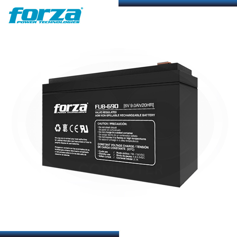 BATERIA FORZA FUB-690 SELLADA RECARGABLE BLACK 6V/9AH