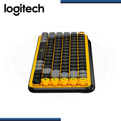 TECLADO LOGITECH POP KEYS BLACK YELLOW MULTI-DEVICE MECANICO WIRELESS (PN:920-010713)