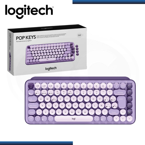 TECLADO LOGITECH POP KEYS COSMOS LAVENDER LILAC MULTI-DEVICE MECANICO WIRELESS (PN:920-011519)