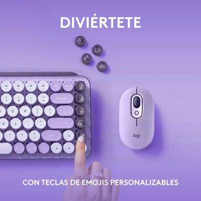 TECLADO LOGITECH POP KEYS COSMOS LAVENDER LILAC MULTI-DEVICE MECANICO WIRELESS (PN:920-011519)