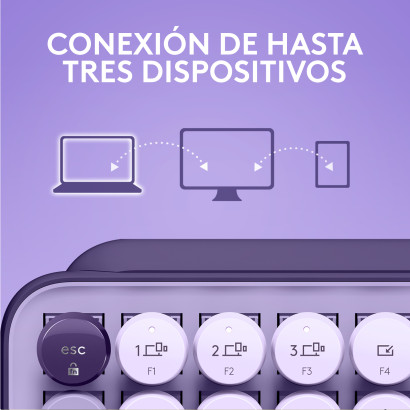 TECLADO LOGITECH POP KEYS COSMOS LAVENDER LILAC MULTI-DEVICE MECANICO WIRELESS (PN:920-011519)