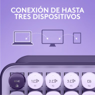 TECLADO LOGITECH POP KEYS COSMOS LAVENDER LILAC MULTI-DEVICE MECANICO WIRELESS (PN:920-011519)