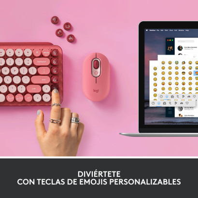 TECLADO LOGITECH POP KEYS CORAL ROSE MULTI-DEVICE MECANICO WIRELESS (PN:920-010715)