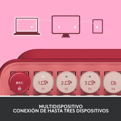 TECLADO LOGITECH POP KEYS CORAL ROSE MULTI-DEVICE MECANICO WIRELESS (PN:920-010715)