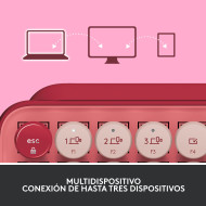 TECLADO LOGITECH POP KEYS CORAL ROSE MULTI-DEVICE MECANICO WIRELESS (PN:920-010715)