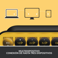 TECLADO LOGITECH POP KEYS BLACK YELLOW MULTI-DEVICE MECANICO WIRELESS (PN:920-010713)