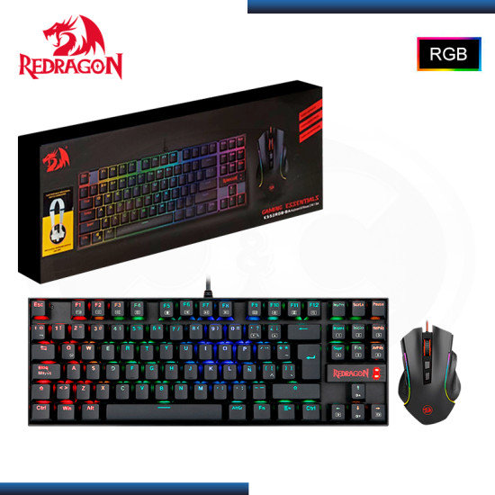 KIT REDRAGON TECLADO KUMARA ESPAÑOL + MOUSE GRIFFIN M607 (PN:K552RGB-BA-SP)