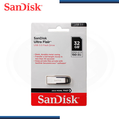 MEMORIA USB 32GB SANDISK METAL ULTRA FLAIR V 3.0 (PN:SDCZ73-032G-G46)