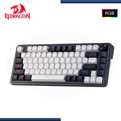 TECLADO REDRAGON UCAL K673WB PRO RGB 75% INGLES WHITE BLACK MECANICO USB-C/BLUETOOTH/WIRELESS (PN:K673WB-RGB-PRO)