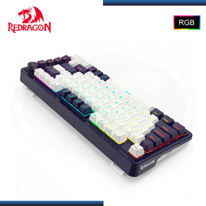 TECLADO REDRAGON UCAL K673WB PRO RGB 75% INGLES WHITE BLACK MECANICO USB-C/BLUETOOTH/WIRELESS (PN:K673WB-RGB-PRO)