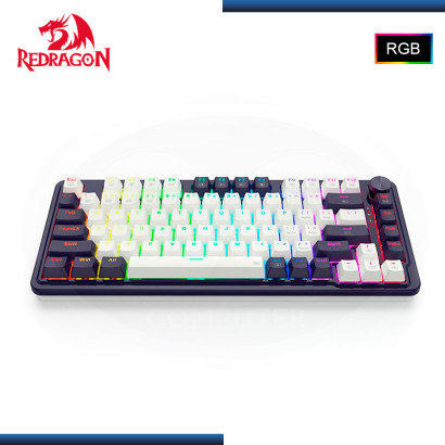 TECLADO REDRAGON UCAL K673WB PRO RGB 75% INGLES WHITE BLACK MECANICO USB-C/BLUETOOTH/WIRELESS (PN:K673WB-RGB-PRO)