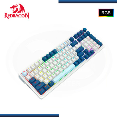 TECLADO REDRAGON EISA K686 PRO RGB WHITE BLUE INGLES USB-C/BLUETOOTH/WIRELESS