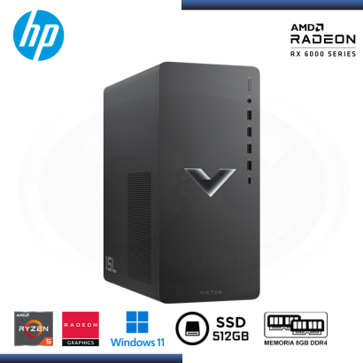 DESKTOP HP GAMING VICTUS TG02-0013LAM RX 6400 4GB/AMD RYZEN 5 5600G/8GB DDR4/SSD 512GB/W11 + MONITOR HP 24" X24IH