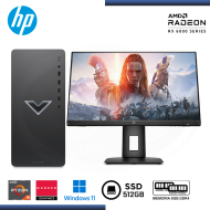 DESKTOP HP GAMING VICTUS TG02-0013LAM RX 6400 4GB/AMD RYZEN 5 5600G/8GB DDR4/SSD 512GB/W11 + MONITOR HP 24" X24IH