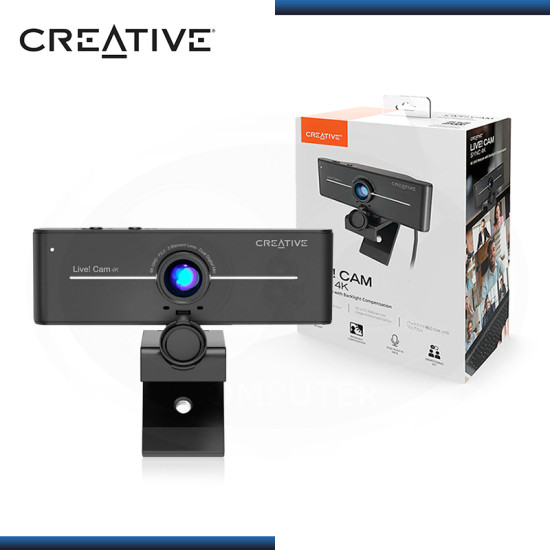 WEBCAM CREATIVE LIVE! CAM SYNC 4K UHD BLACK 1080p CONECTIVIDAD USB (PN:73VF092000000)