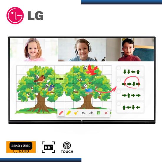 PIZARRA INTERACTIVA TOUCH LG 86" 86TR3DJ-B IPS MULTITACTIL 4K UHD 3840x2160