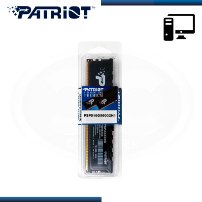 MEMORIA 16GB DDR5 PATRIOT SIGNATURE LINE PREMIUM BLACK BUS 5600MHz (PN:PSP516G56002H1)