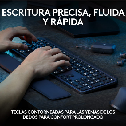 TECLADO LOGITECH MX KEYS S BLACK WIRELESS ILUMINACION BLANCA ESPAÑOL (PN:920-011561)