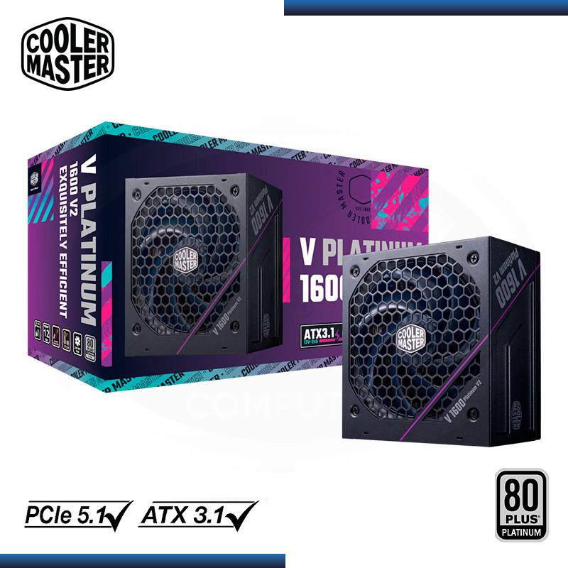 FUENTE COOLER MASTER V PLATINUM 1600W V2 80 PLUS PLATINUM MODULAR BLACK (PN:MPZ-G002-AFAP-BUS)