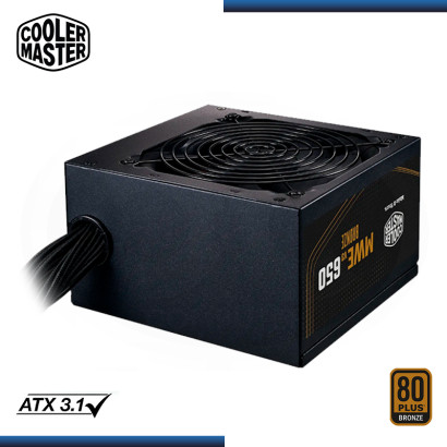 FUENTE COOLER MASTER MWE 650W V3 80 PLUS BRONZE BLACK (PN:MPE-6501-ACAAW-3BUS)