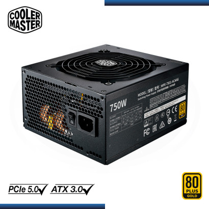 FUENTE COOLER MASTER MWE 750W V2 80 PLUS GOLD FULL MODULAR BLACK (PN:MPE-7501-AFAAG-3U2)