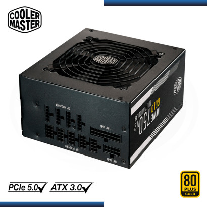 FUENTE COOLER MASTER MWE 750W V2 80 PLUS GOLD FULL MODULAR BLACK (PN:MPE-7501-AFAAG-3U2)