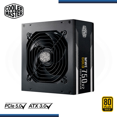 FUENTE COOLER MASTER MWE 750W V2 80 PLUS GOLD FULL MODULAR BLACK (PN:MPE-7501-AFAAG-3U2)