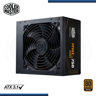 FUENTE COOLER MASTER MWE 750W V3 80 PLUS BRONZE BLACK (PN:MPE-7501-ACAAW-3BUS)