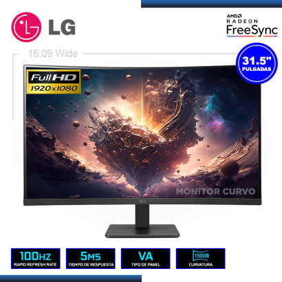 MONITOR LED 31.5" LG 32MR50C-B CURVO 1920x1080 HDMI 5MS/100Hz/FREESYNC