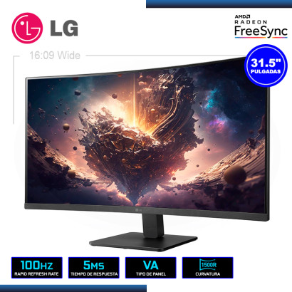 MONITOR LED 31.5" LG 32MR50C-B CURVO 1920x1080 HDMI 5MS/100Hz/FREESYNC