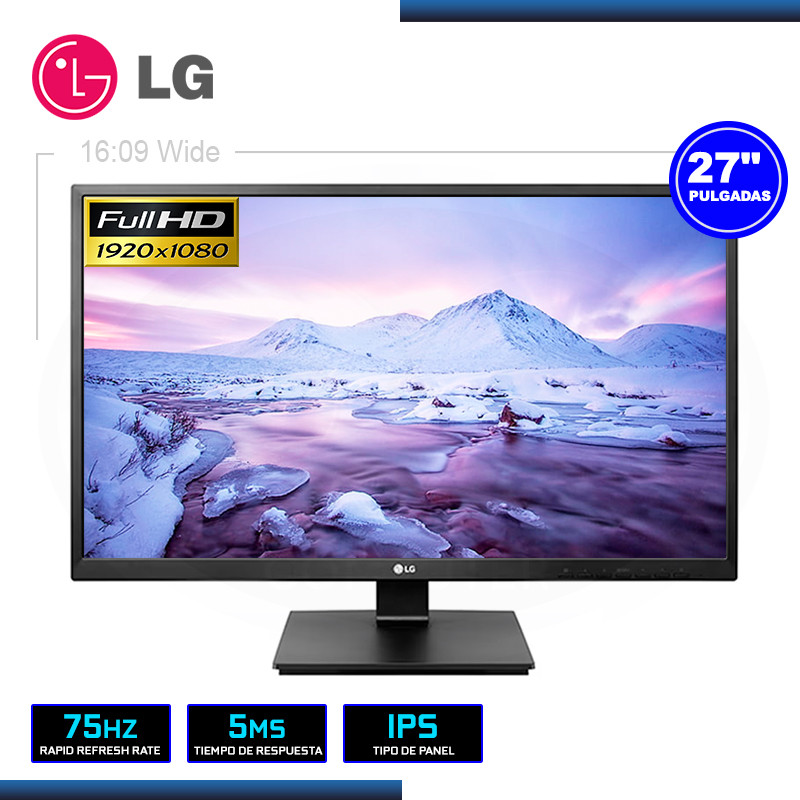 MONITOR LED 27" 27BK550Y-B 1920x1080 PARLANTES INTEGRADO HDMI DP VGA 5MS/75Hz