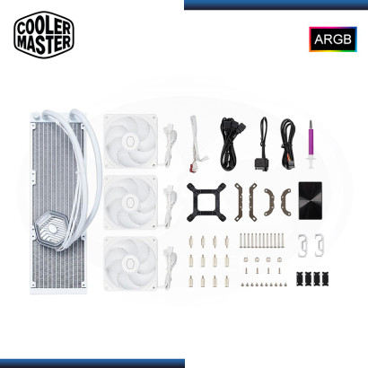 COOLER MASTER MASTERLIQUID 360 ATMOS WHITE ARGB REFRIGERACION LIQUIDO AMD/INTEL (PN:MLX-D36M-A25PZ-RW)