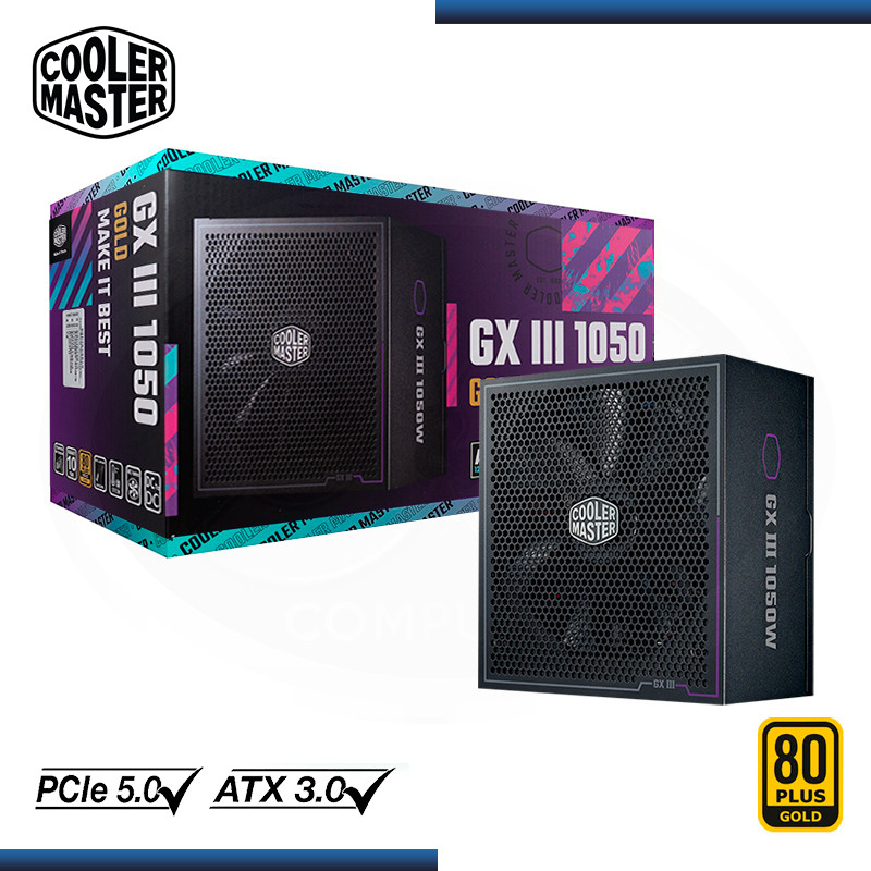 FUENTE COOLER MASTER GX III 1050W 80 PLUS GOLD MODULAR BLACK (PN:MPX-A503-AFAG-BUS)