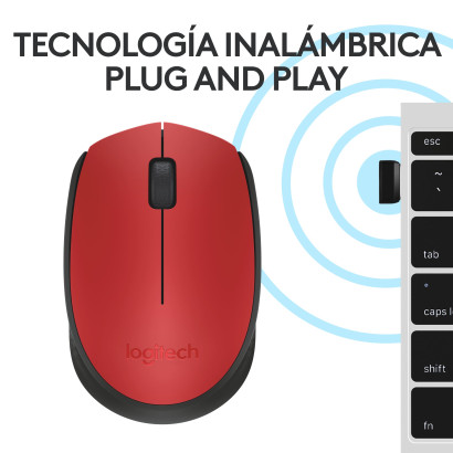 MOUSE LOGITECH M170 RED WIRELESS (PN:910-004941)