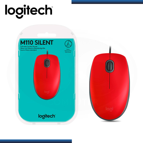 MOUSE LOGITECH M110 SILENT RED USB (PN:910-006755)