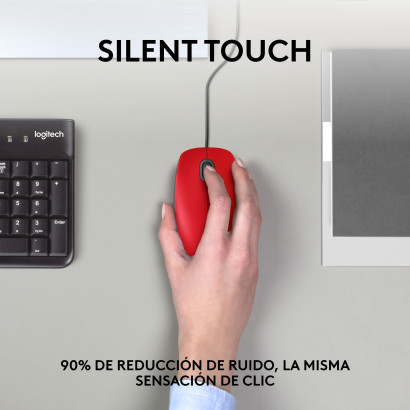 MOUSE LOGITECH M110 SILENT RED USB (PN:910-006755)