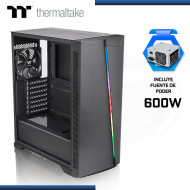 CASE THERMALTAKE H350 RGB BLACK CON FUENTE 600W VIDRIO TEMPLADO USB 3.0/USB 2.0 (PN:CA-3R9-60M1WU-00)