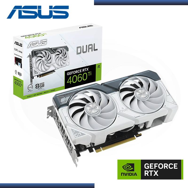 ASUS GEFORCE RTX 4060Ti 8GB GDDR6 128BITS WHITE DUAL (PN:90YV0J43-MVAA00)